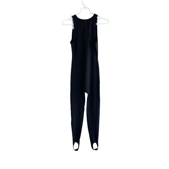 Zara Womens Jumpsuit M Black Sleeveless Skinny Stretch Performance 1355/513 NWT - Picture 4 of 16